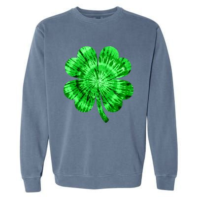 St Patrick's Day Shamrock Tie Dye Women Irish Boy Lucky Garment-Dyed Sweatshirt