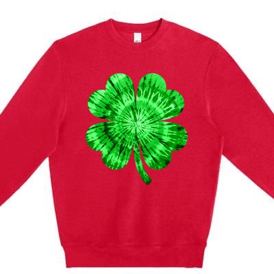 St Patrick's Day Shamrock Tie Dye Women Irish Boy Lucky Premium Crewneck Sweatshirt