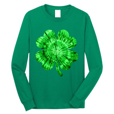 St Patrick's Day Shamrock Tie Dye Women Irish Boy Lucky Long Sleeve Shirt