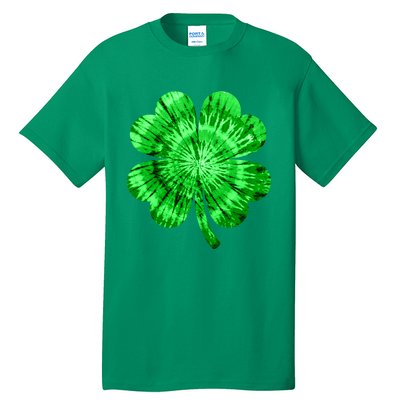 St Patrick's Day Shamrock Tie Dye Women Irish Boy Lucky Tall T-Shirt