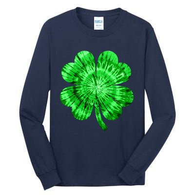 St Patrick's Day Shamrock Tie Dye Women Irish Boy Lucky Tall Long Sleeve T-Shirt