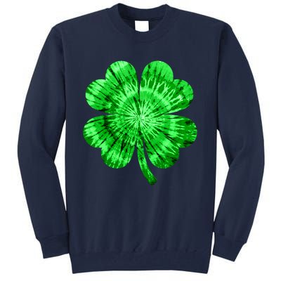 St Patrick's Day Shamrock Tie Dye Women Irish Boy Lucky Tall Sweatshirt