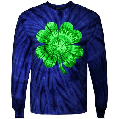 St Patrick's Day Shamrock Tie Dye Women Irish Boy Lucky Tie-Dye Long Sleeve Shirt