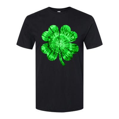 St Patrick's Day Shamrock Tie Dye Women Irish Boy Lucky Softstyle CVC T-Shirt