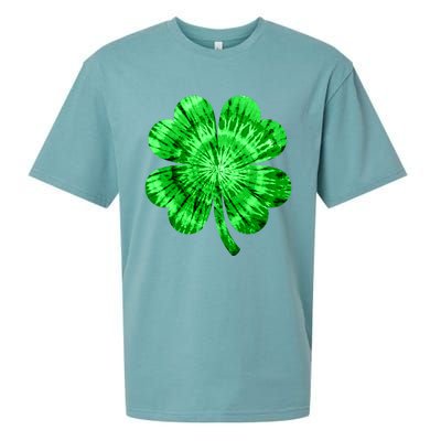 St Patrick's Day Shamrock Tie Dye Women Irish Boy Lucky Sueded Cloud Jersey T-Shirt