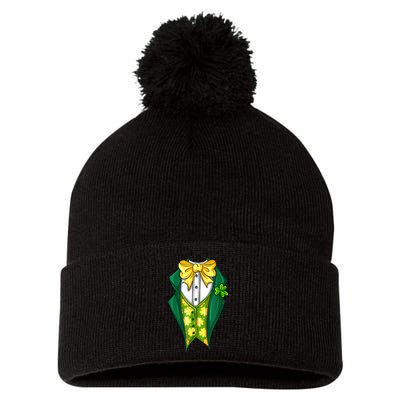 St Patrick's Day Tuxedo Pom Pom 12in Knit Beanie