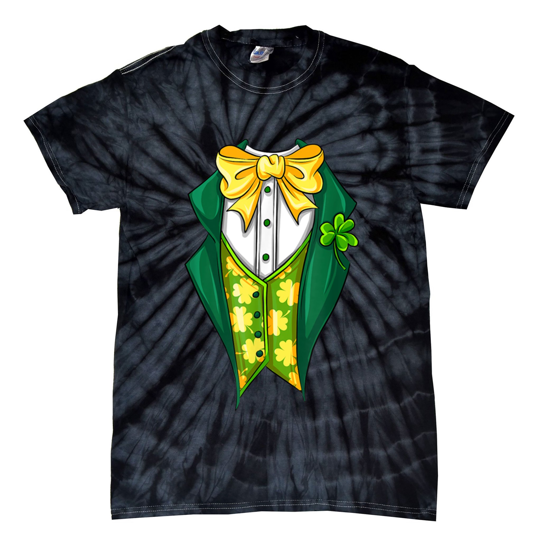 St Patrick's Day Tuxedo Tie-Dye T-Shirt