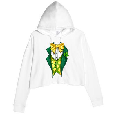 St Patrick's Day Tuxedo Crop Fleece Hoodie
