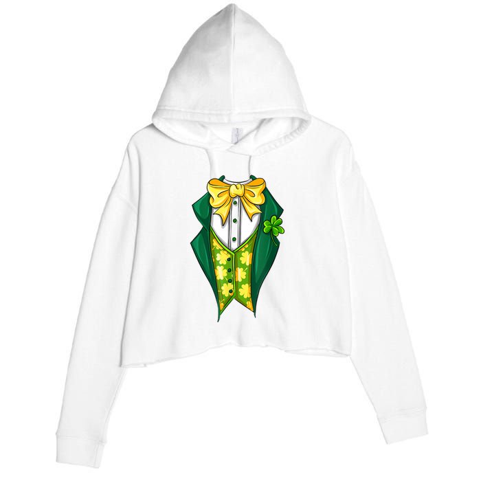 St Patrick's Day Tuxedo Crop Fleece Hoodie
