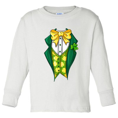 St Patrick's Day Tuxedo Toddler Long Sleeve Shirt