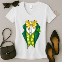 St Patrick's Day Tuxedo Women's V-Neck T-Shirt