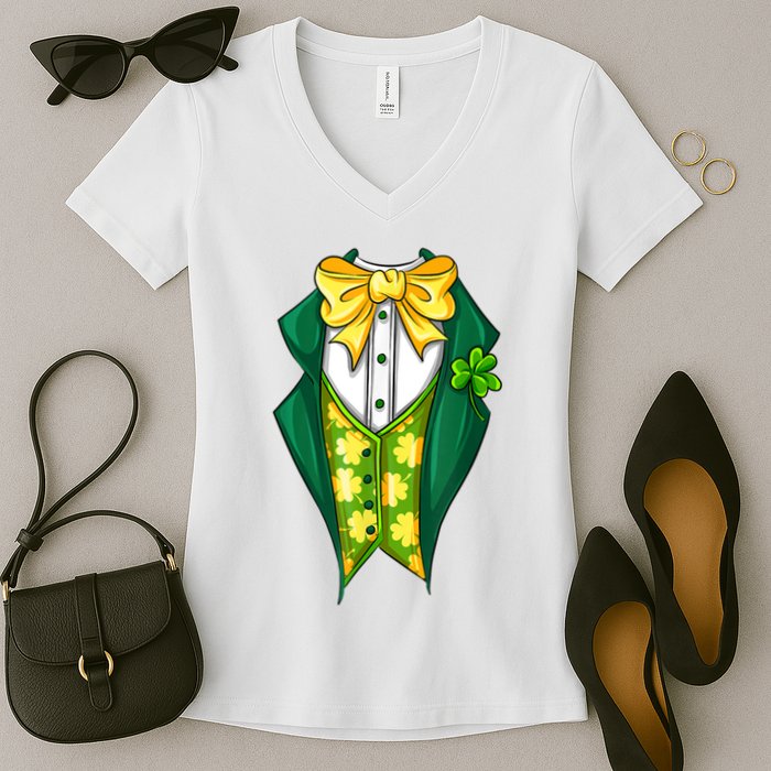 St Patrick's Day Tuxedo Women's V-Neck T-Shirt
