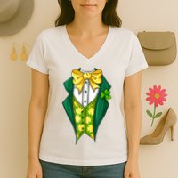 St Patrick's Day Tuxedo Women's V-Neck T-Shirt