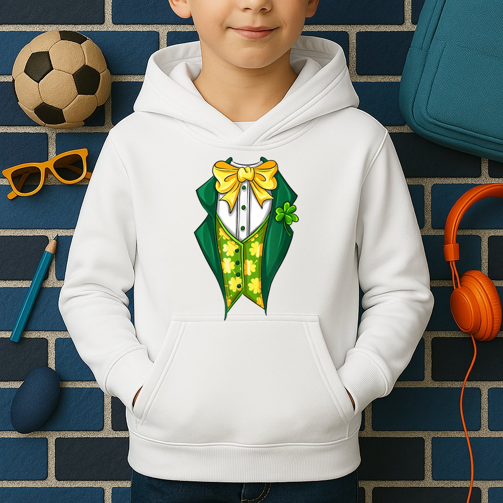 St Patrick's Day Tuxedo Kids Hoodie