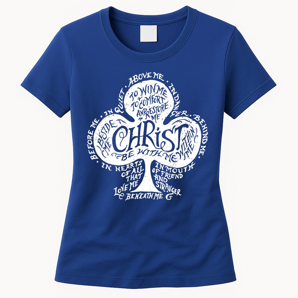 Saint Patrick's Day Breastplate Prayer Catholic Green Gift Womens T-Shirt
