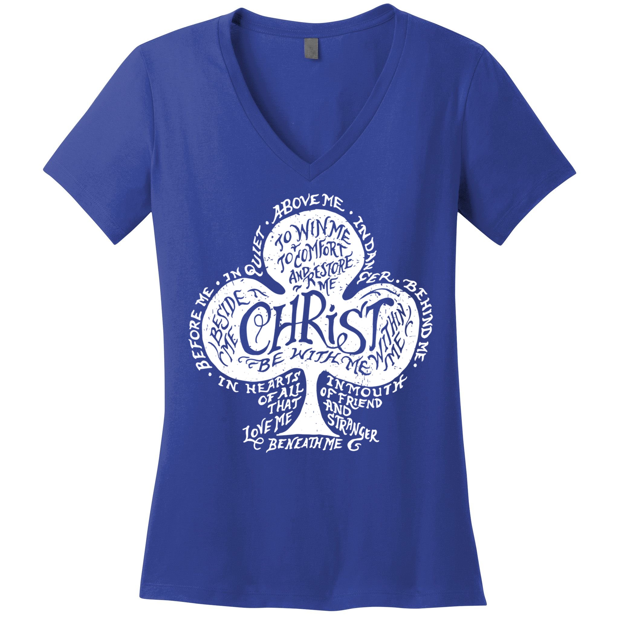 Saint Patrick's Day Breastplate Prayer Catholic Green Gift Women's V-Neck T-Shirt