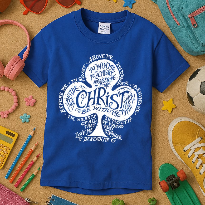 Saint Patrick's Day Breastplate Prayer Catholic Green Gift Kids T-Shirt