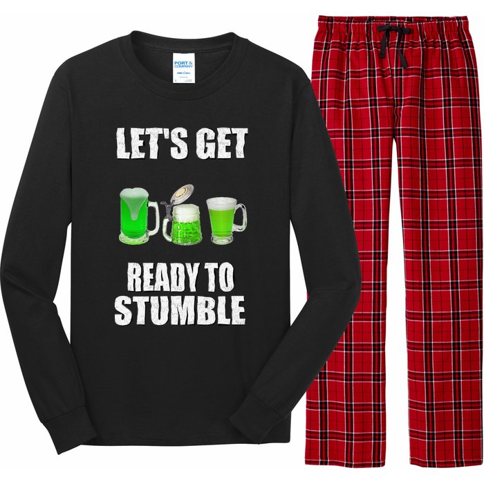 Saint Patrick's Day Lets Get Ready To Stumble Long Sleeve Pajama Set