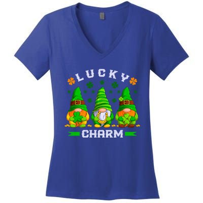 St Patricks Day Lucky Gnomes Gift Women's V-Neck T-Shirt