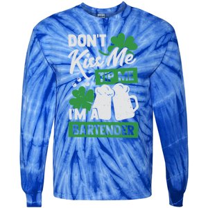 St Patrick's Day Bartender Gift Tie-Dye Long Sleeve Shirt