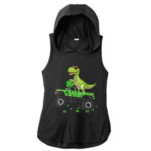 St Patricks day boys  Toddler dinosaur Monster turck trex Ladies PosiCharge Tri-Blend Wicking Draft Hoodie Tank