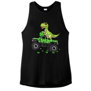 St Patricks day boys  Toddler dinosaur Monster turck trex Ladies PosiCharge Tri-Blend Wicking Tank