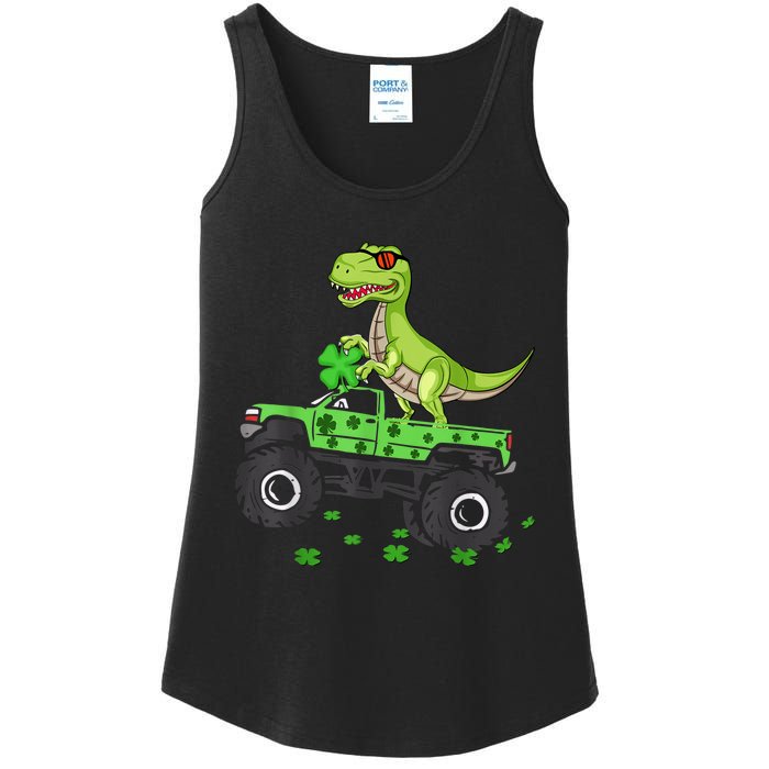 St Patricks day boys  Toddler dinosaur Monster turck trex Ladies Essential Tank