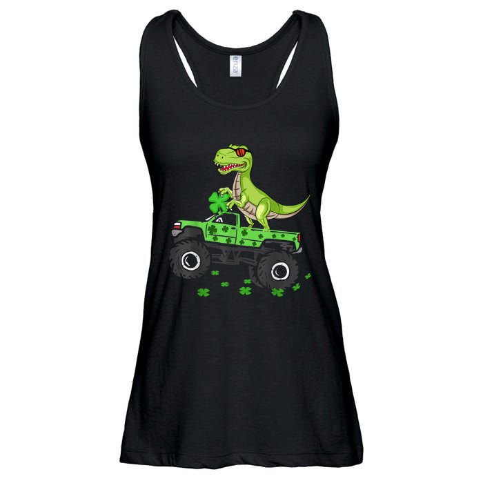 St Patricks day boys  Toddler dinosaur Monster turck trex Ladies Essential Flowy Tank