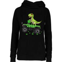 St Patricks day boys  Toddler dinosaur Monster turck trex Womens Funnel Neck Pullover Hood