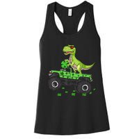 St Patricks day boys  Toddler dinosaur Monster turck trex Women's Racerback Tank