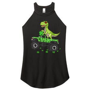 St Patricks day boys  Toddler dinosaur Monster turck trex Women's Perfect Tri Rocker Tank