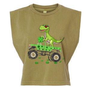 St Patricks day boys  Toddler dinosaur Monster turck trex Garment-Dyed Women's Muscle Tee