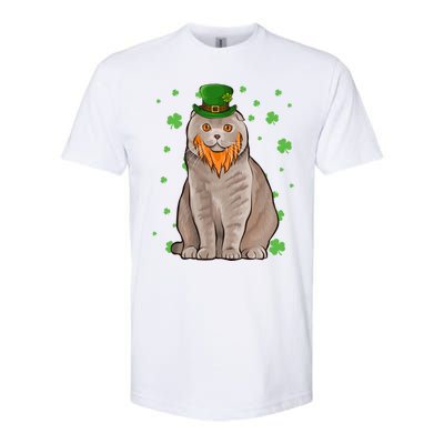 St Patricks Day Scottish Fold Cat Shamrock Gift Great Gift Softstyle® CVC T-Shirt