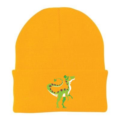 Saint Patrick's Day Irish Shenanigan Dinosaur Lover Dino Gift Knit Cap Winter Beanie