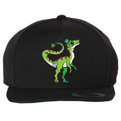 Saint Patrick's Day Irish Shenanigan Dinosaur Lover Dino Gift Wool Snapback Cap