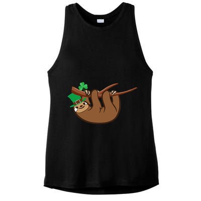 Saint Patrick's Day For Sloth Lovers Wo& Ladies PosiCharge Tri-Blend Wicking Tank