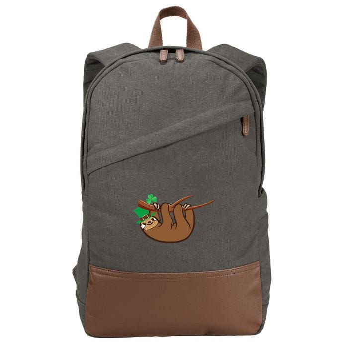 Saint Patrick's Day For Sloth Lovers Wo& Cotton Canvas Backpack