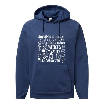 St Patrick's Day Paddy Irish Day Graphic Performance Fleece Hoodie