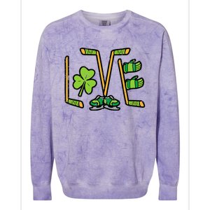 St Patricks Day Love Ice Hockey Saint Paddys Colorblast Crewneck Sweatshirt