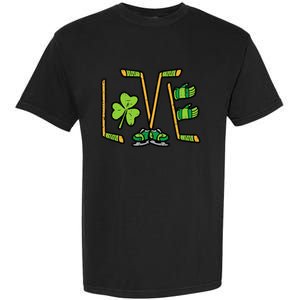 St Patricks Day Love Ice Hockey Saint Paddys Garment-Dyed Heavyweight T-Shirt