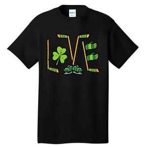 St Patricks Day Love Ice Hockey Saint Paddys Tall T-Shirt