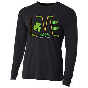 St Patricks Day Love Ice Hockey Saint Paddys Cooling Performance Long Sleeve Crew