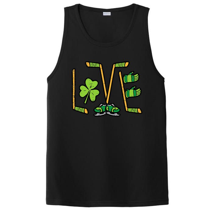 St Patricks Day Love Ice Hockey Saint Paddys PosiCharge Competitor Tank