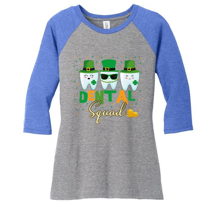 St Patrick's Day Dental Squad Dentist Great Gift Women's Tri-Blend 3/4-Sleeve Raglan Shirt