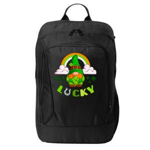 St Patricks Day Lucky Gnome Irish Rainbow Gift City Backpack