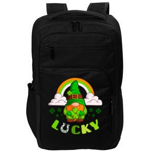 St Patricks Day Lucky Gnome Irish Rainbow Gift Impact Tech Backpack