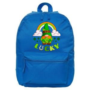 St Patricks Day Lucky Gnome Irish Rainbow Gift 16 in Basic Backpack