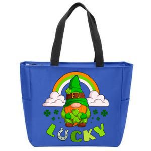 St Patricks Day Lucky Gnome Irish Rainbow Gift Zip Tote Bag