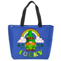 St Patricks Day Lucky Gnome Irish Rainbow Gift Zip Tote Bag