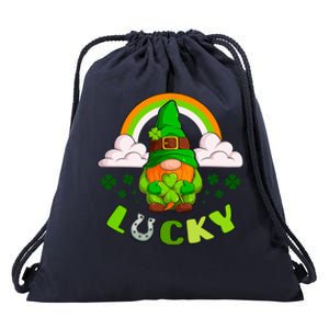 St Patricks Day Lucky Gnome Irish Rainbow Gift Drawstring Bag